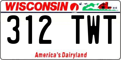 WI license plate 312TWT