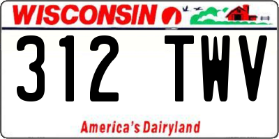 WI license plate 312TWV