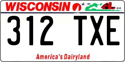WI license plate 312TXE