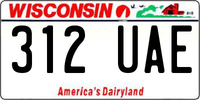 WI license plate 312UAE