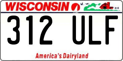 WI license plate 312ULF