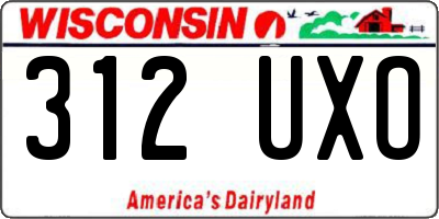 WI license plate 312UXO