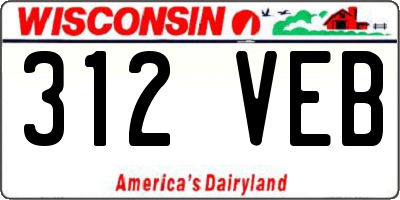 WI license plate 312VEB