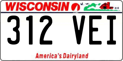 WI license plate 312VEI