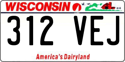 WI license plate 312VEJ