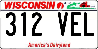 WI license plate 312VEL