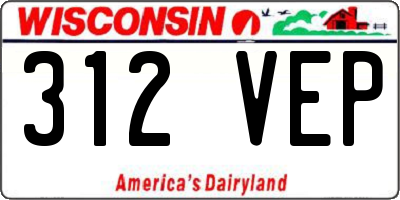 WI license plate 312VEP
