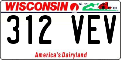 WI license plate 312VEV