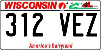 WI license plate 312VEZ
