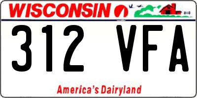 WI license plate 312VFA