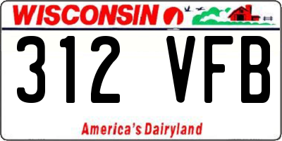 WI license plate 312VFB