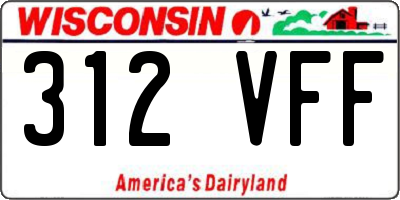 WI license plate 312VFF