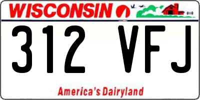 WI license plate 312VFJ