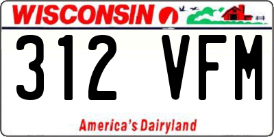 WI license plate 312VFM