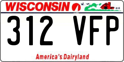 WI license plate 312VFP