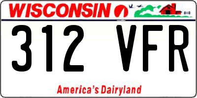 WI license plate 312VFR