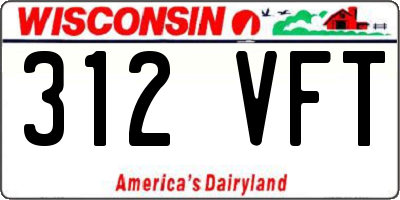 WI license plate 312VFT