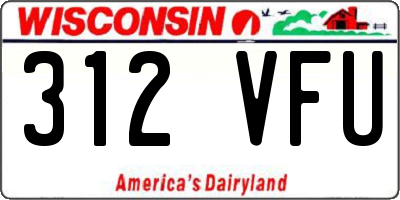 WI license plate 312VFU