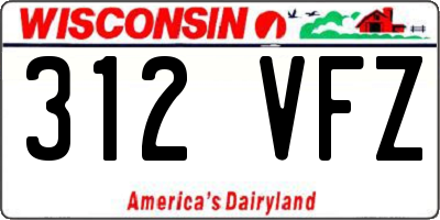 WI license plate 312VFZ