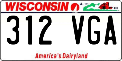WI license plate 312VGA