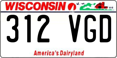 WI license plate 312VGD