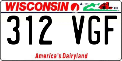WI license plate 312VGF