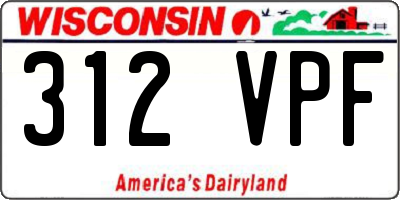 WI license plate 312VPF
