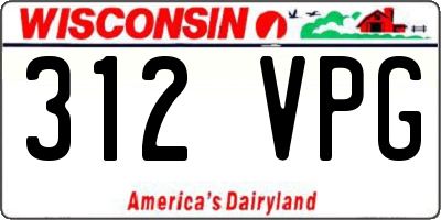 WI license plate 312VPG