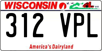 WI license plate 312VPL