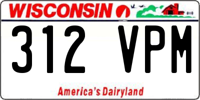WI license plate 312VPM