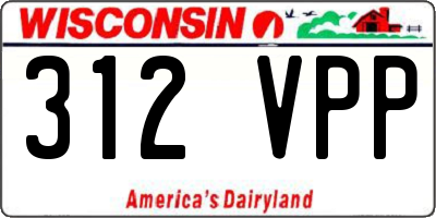 WI license plate 312VPP