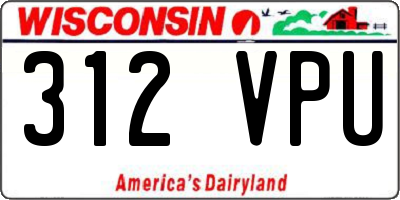 WI license plate 312VPU