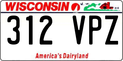 WI license plate 312VPZ