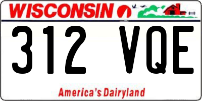 WI license plate 312VQE