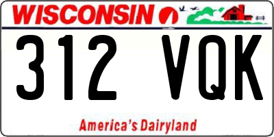 WI license plate 312VQK