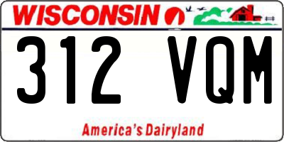 WI license plate 312VQM