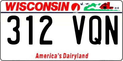 WI license plate 312VQN