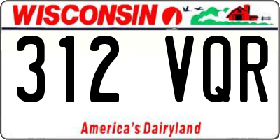 WI license plate 312VQR