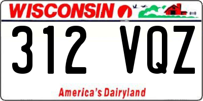 WI license plate 312VQZ