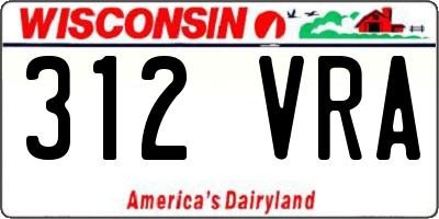 WI license plate 312VRA