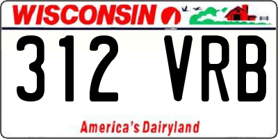 WI license plate 312VRB