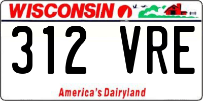 WI license plate 312VRE