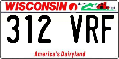 WI license plate 312VRF