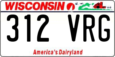 WI license plate 312VRG