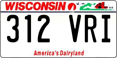 WI license plate 312VRI