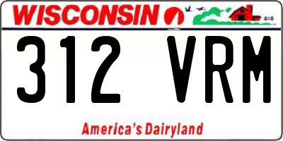 WI license plate 312VRM