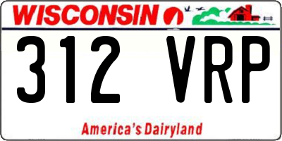 WI license plate 312VRP
