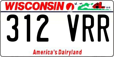 WI license plate 312VRR