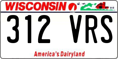WI license plate 312VRS