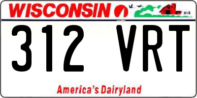 WI license plate 312VRT